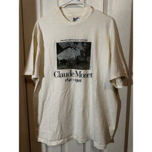 1995 Claude Monet Arrival of the Normandy Train Single Stitch Vintage Tshirt XL
